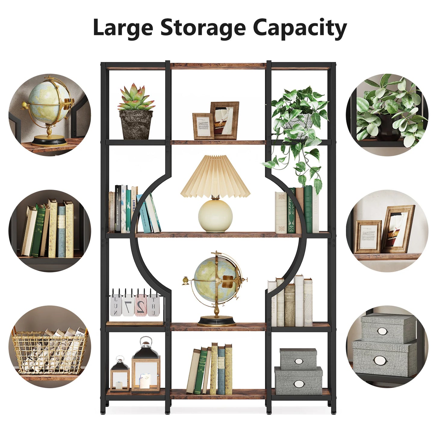 Half‑Moon Etagere Bookcase