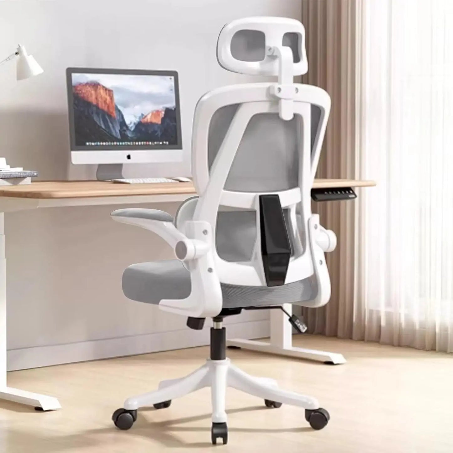 Ergonomic Mesh Office Chair with Flip-Up Armrests