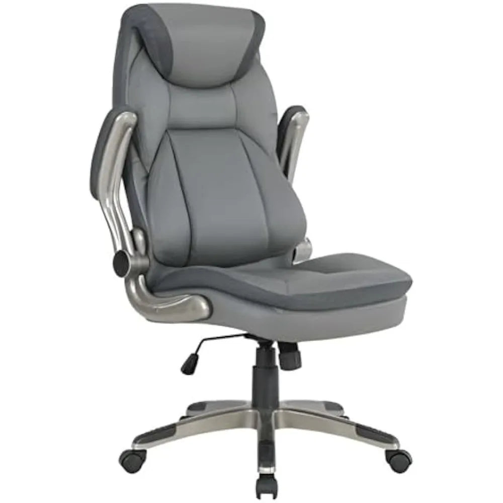 Ergonomic Leather Executive Office Chair – High Back Gray