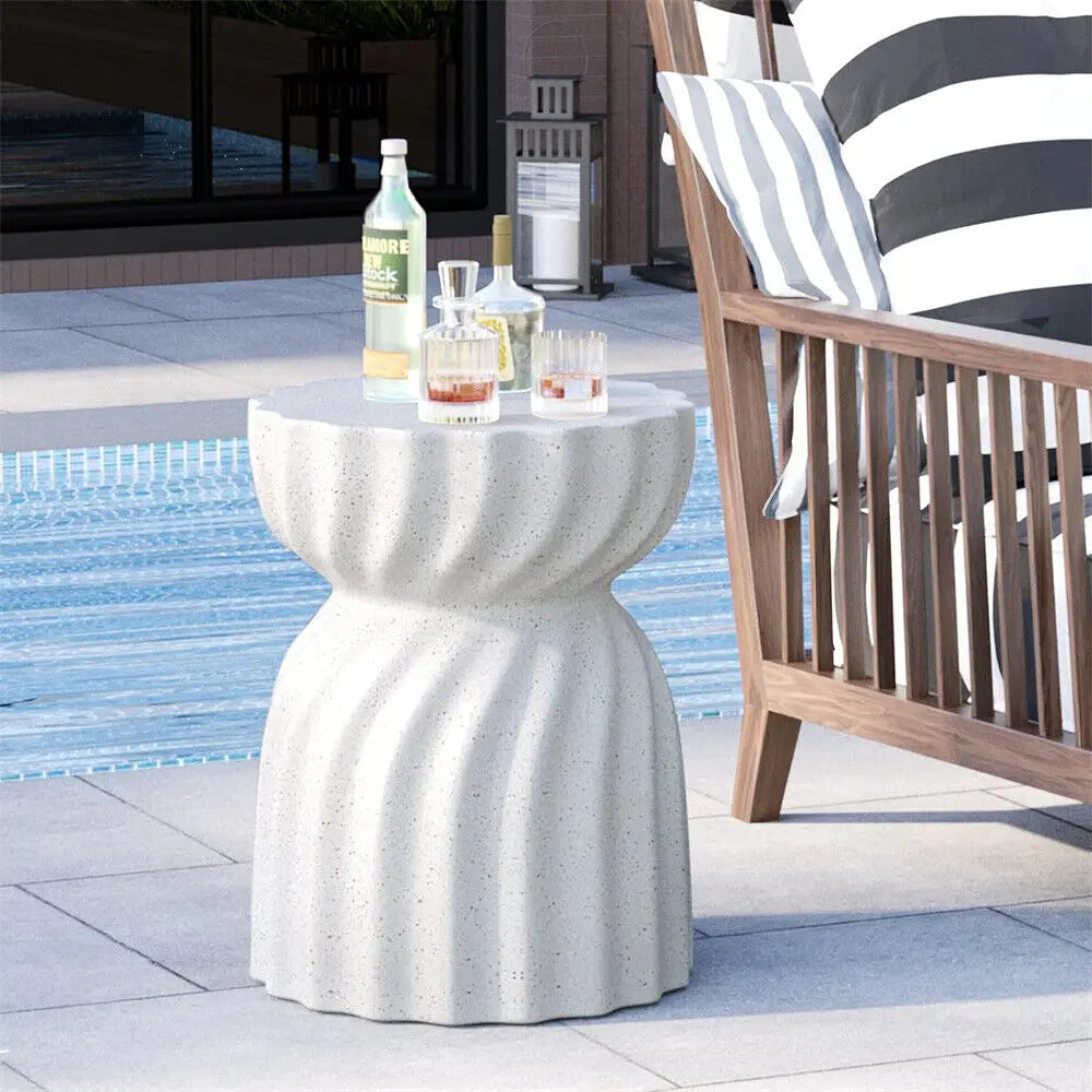 Hourglass Concrete Accent Side Table