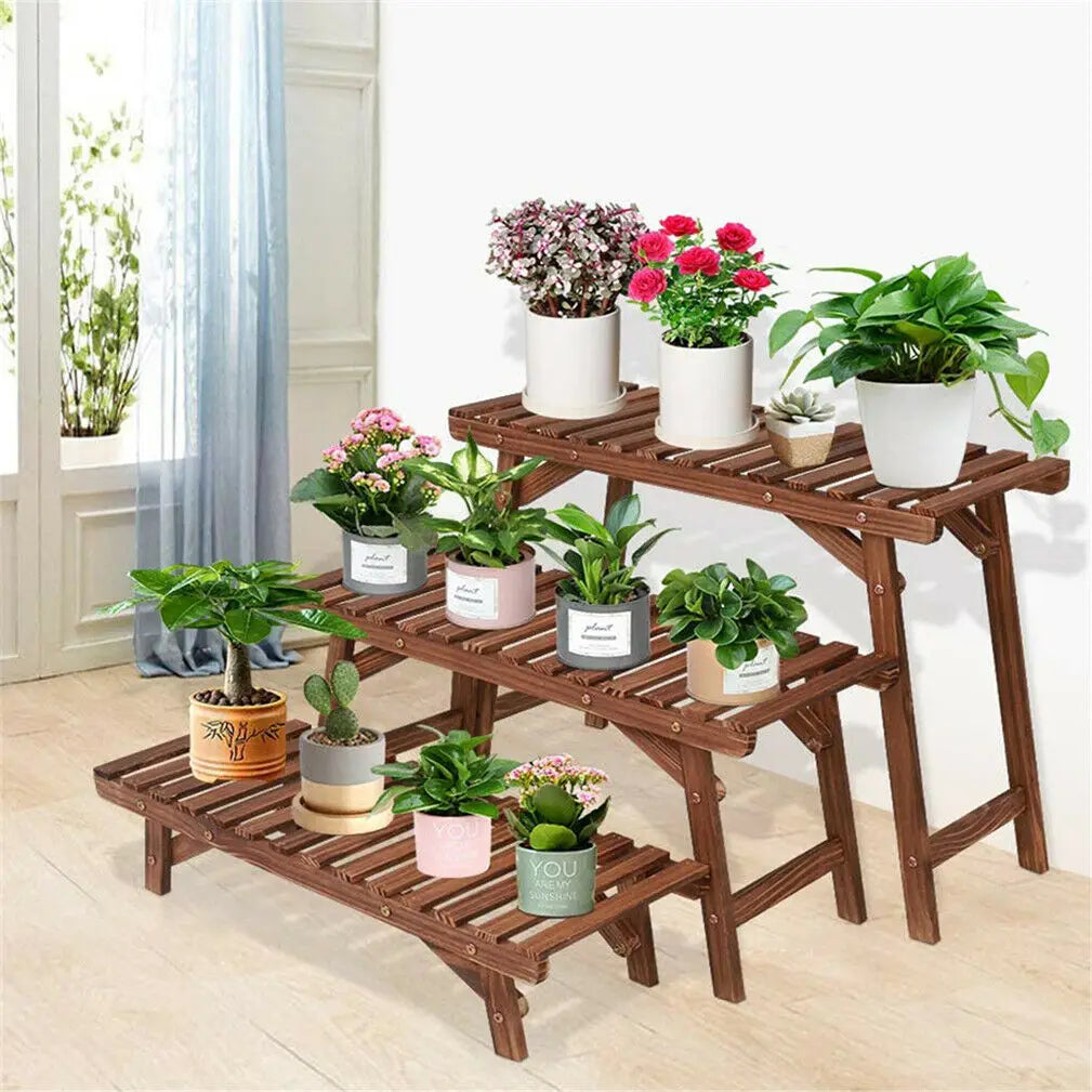 3‑Piece Wood Plant Stand