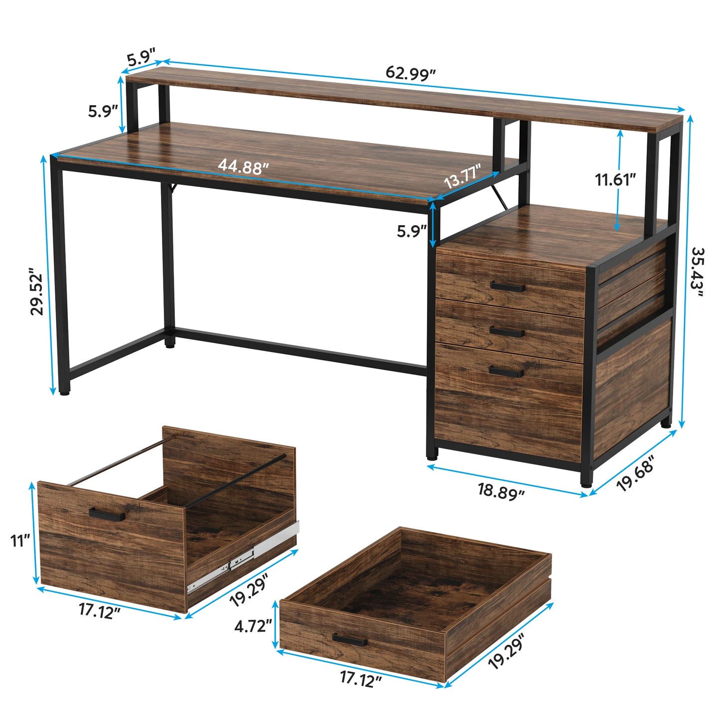 Reversible Drawer Desk
