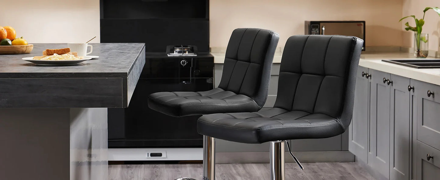 Leather Bar Stools Set of 2