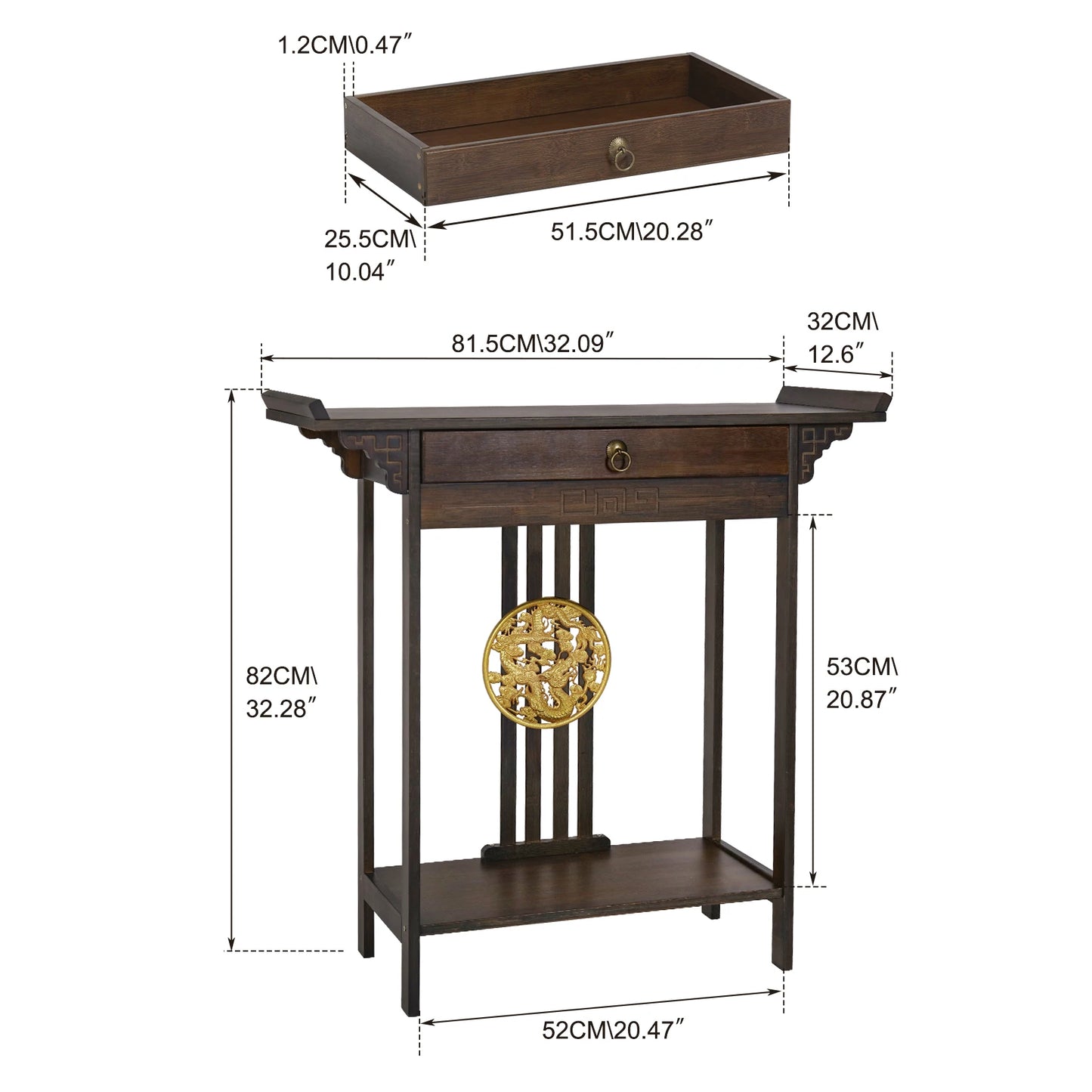 Rustic Bamboo Console Table