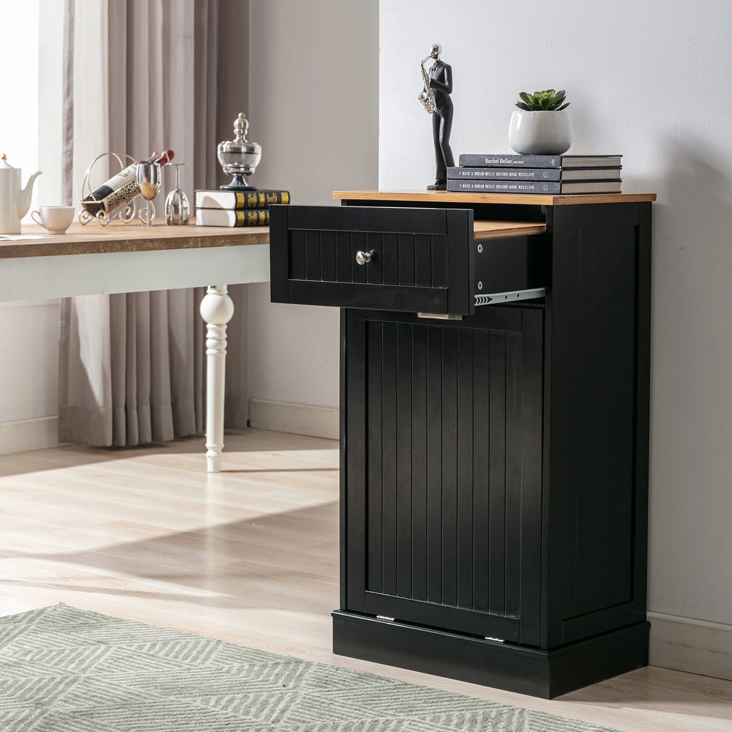 Single Trash Cabinet Tilt Out Freestanding