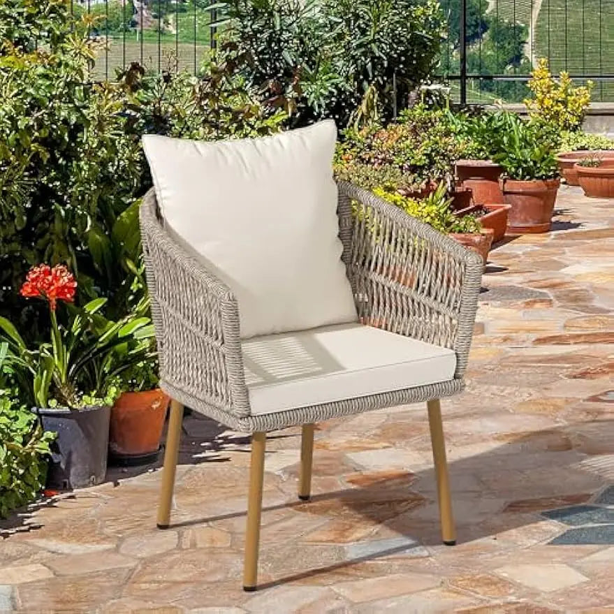 Tan Wicker Bistro Chair