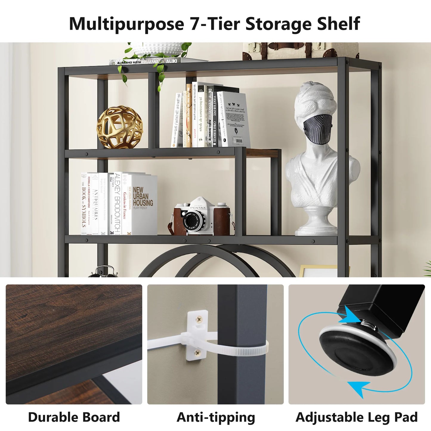 Half‑Moon Etagere Bookcase