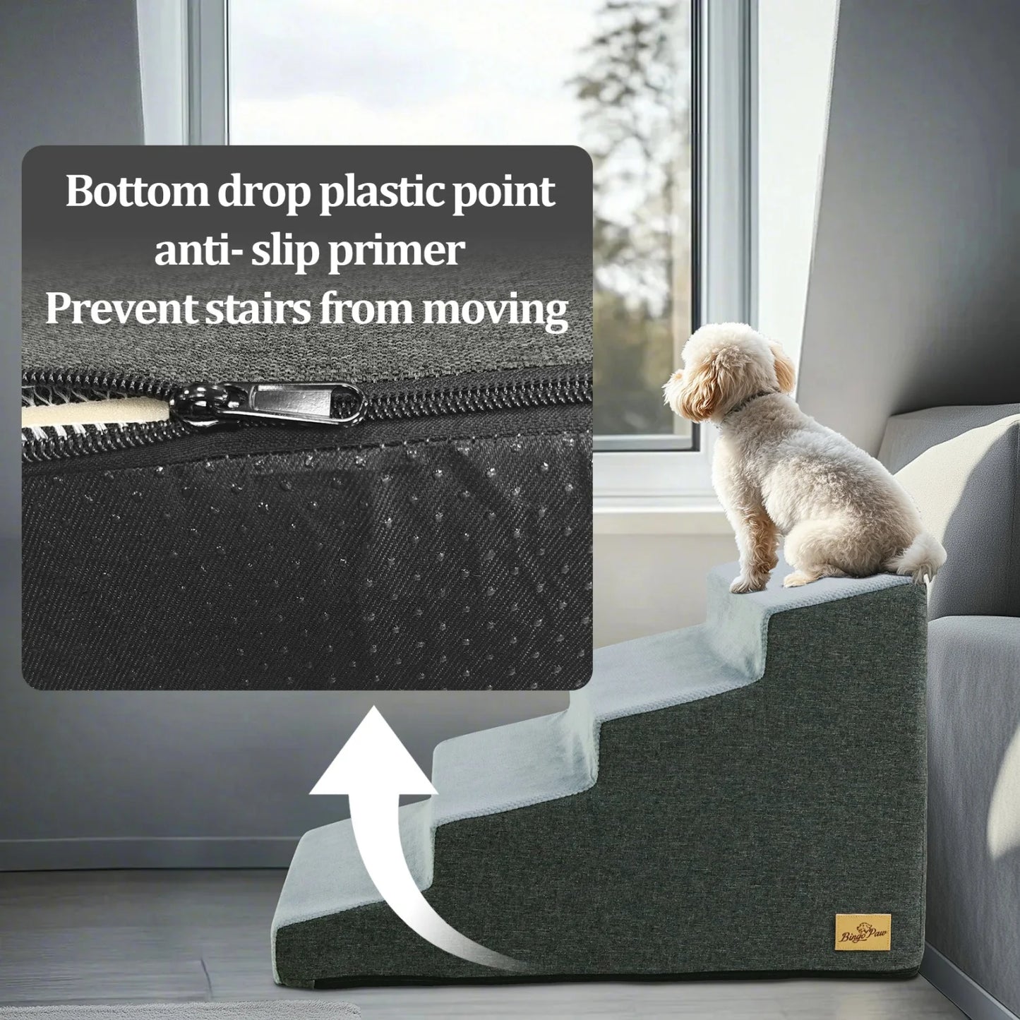 Foam Dog Stairs with Washable Cover