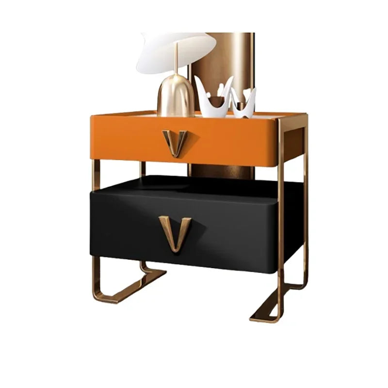 Elegant Nordic Nightstand – Trendy Bedside Table with Storage and Carved Detailing