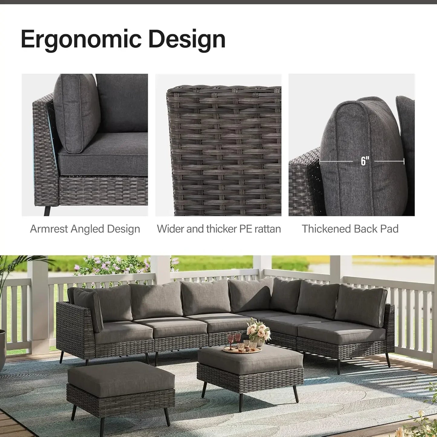 Outdoor Rattan Sectional Set