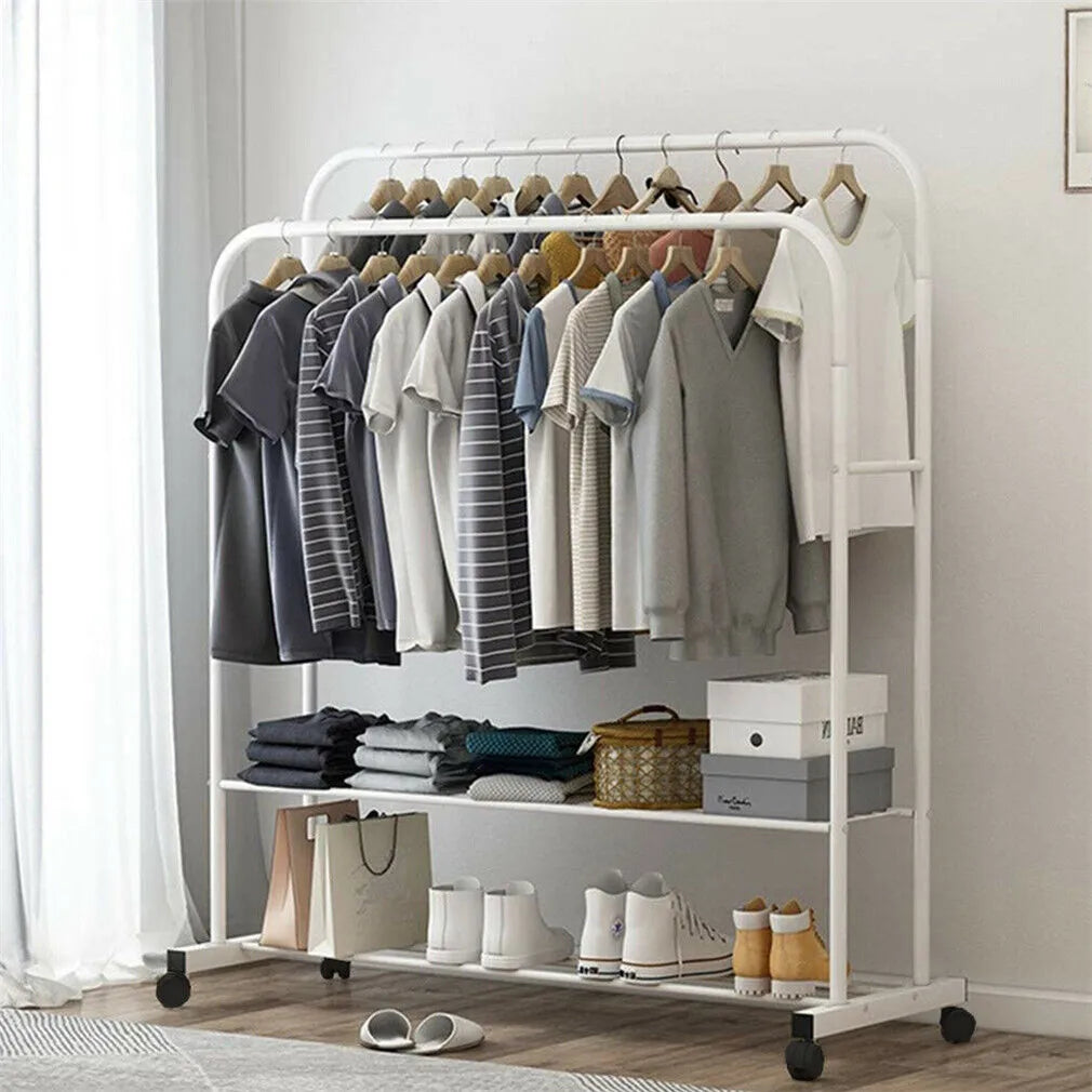 Heavy Metal Double Clothes Rail Rack