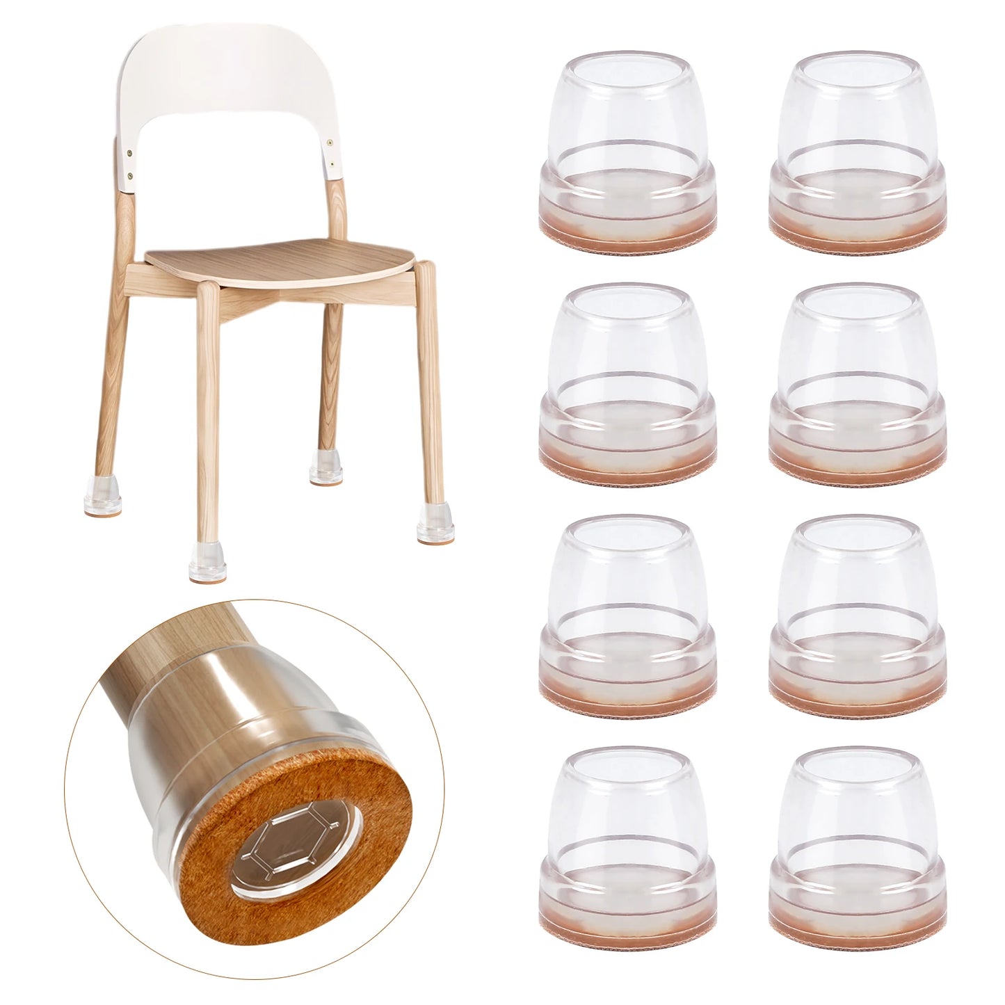 Chair Leg Floor Protectors with Felt Pads