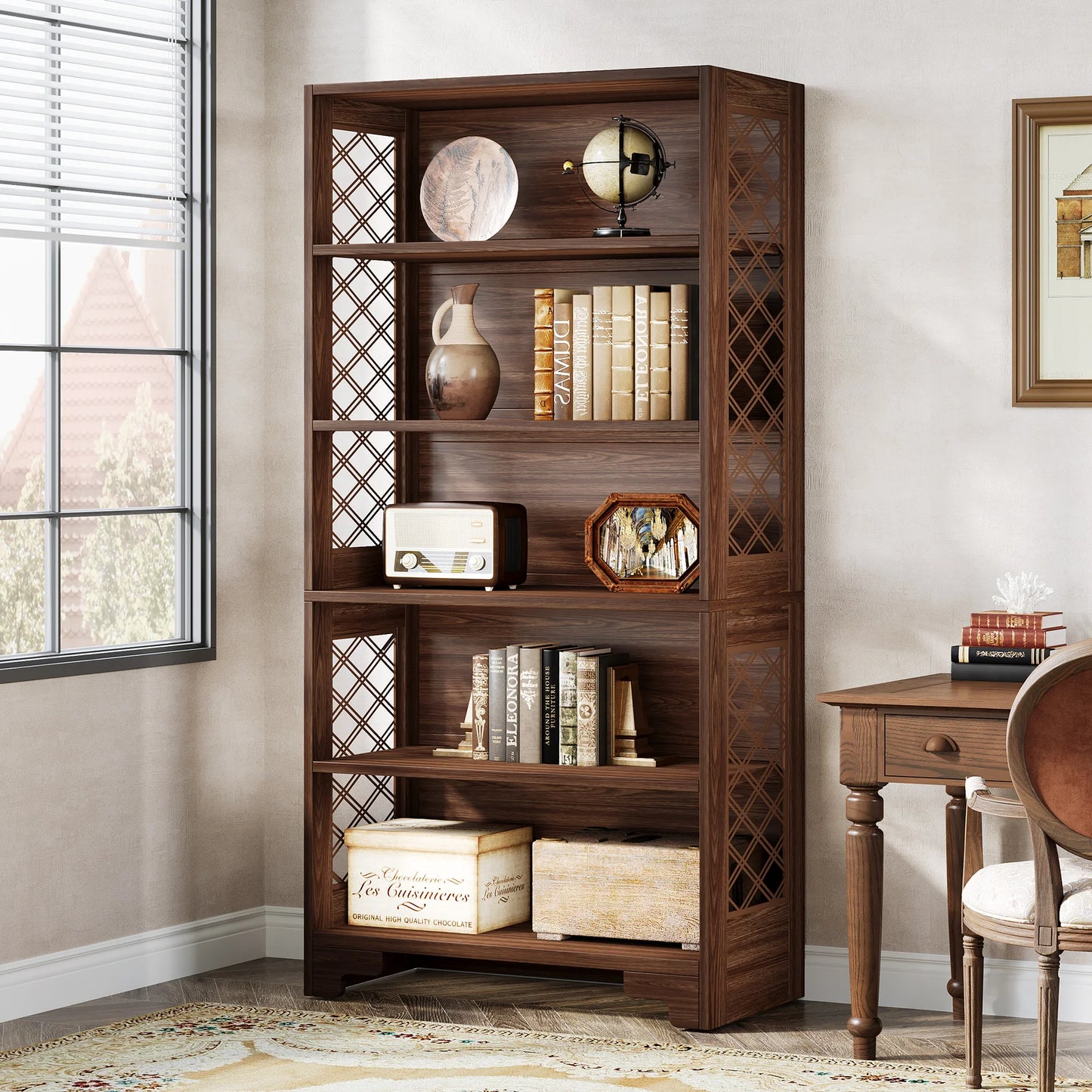 Industrial X-Frame Bookcase