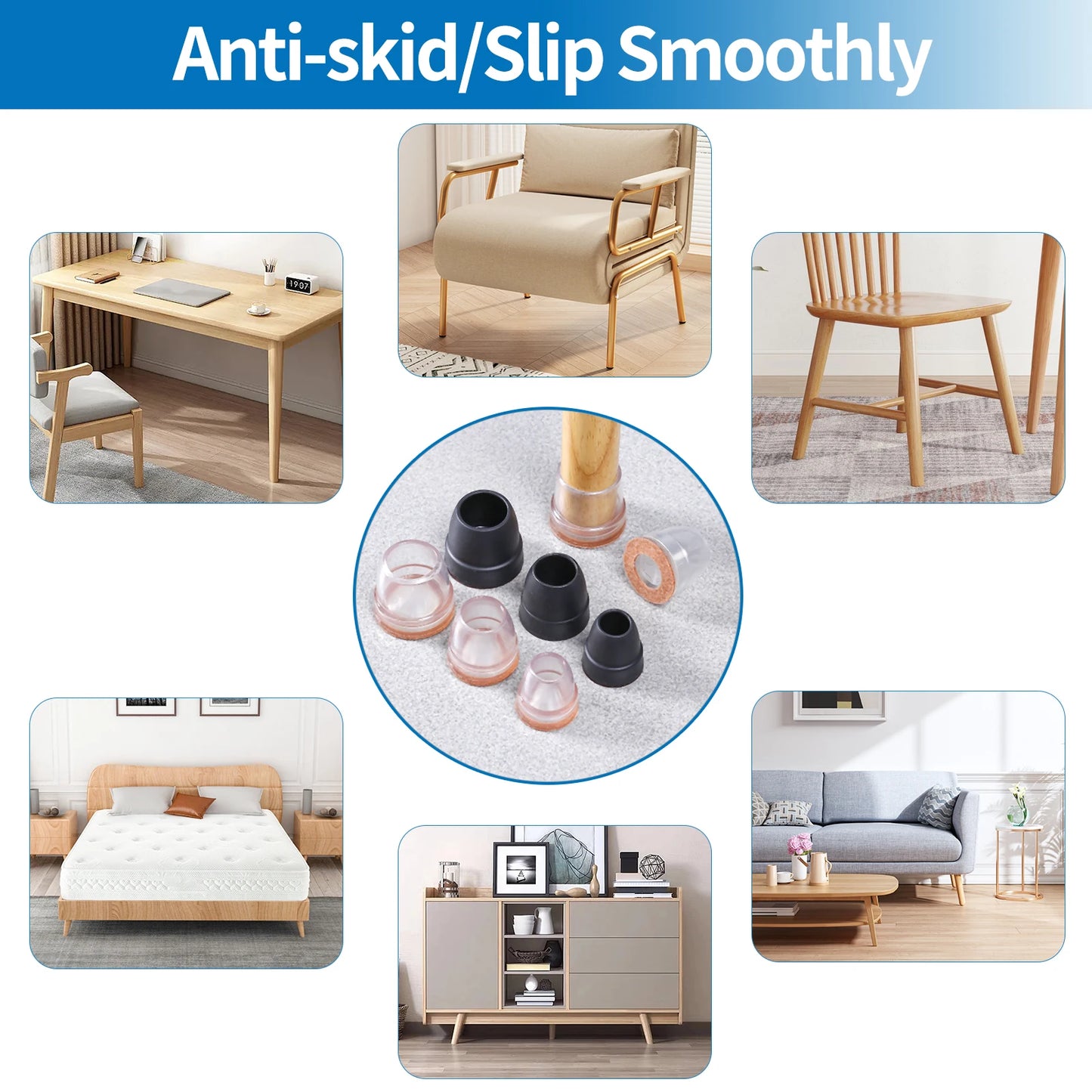 Chair Leg Floor Protectors with Felt Pads
