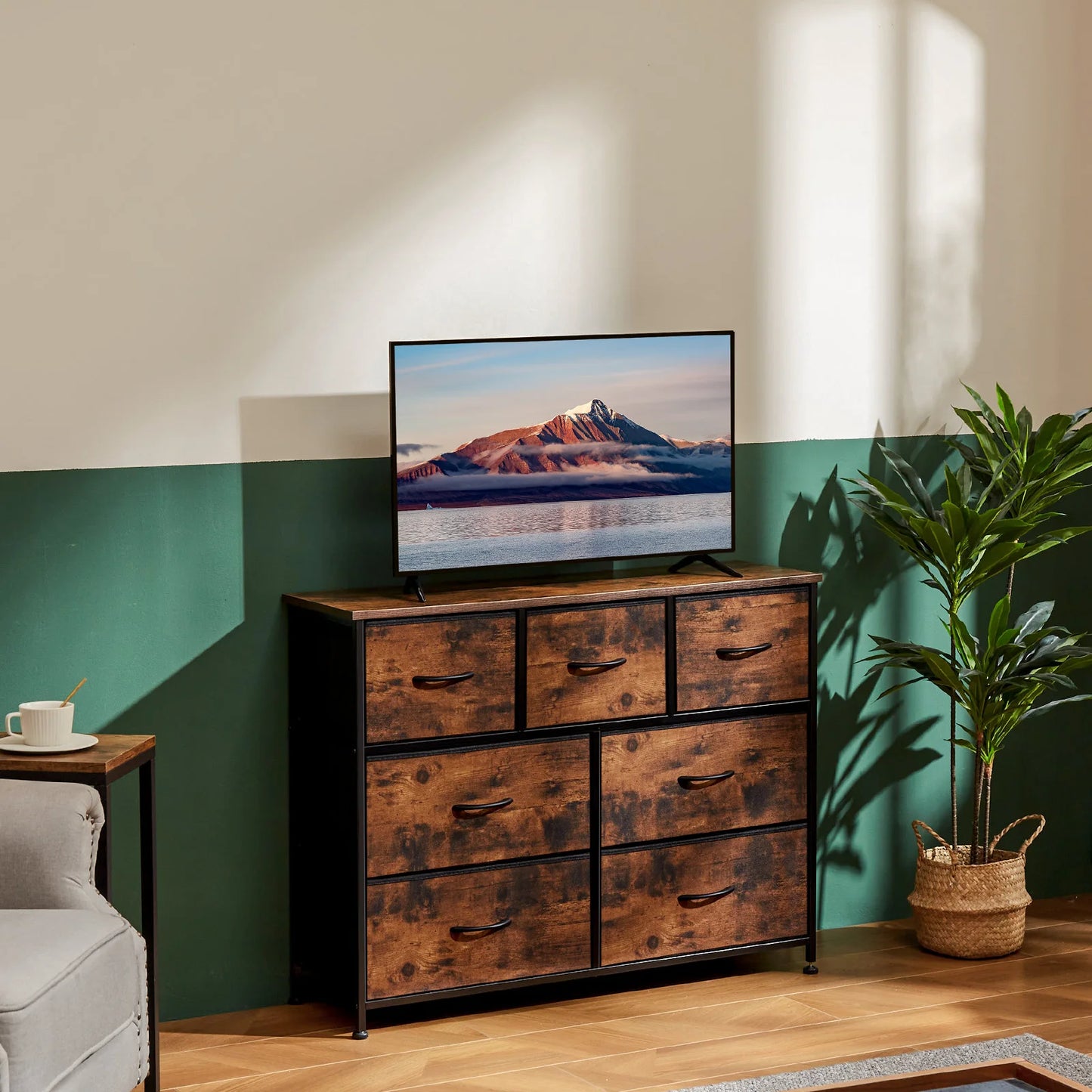 7 Drawer Fabric Dresser