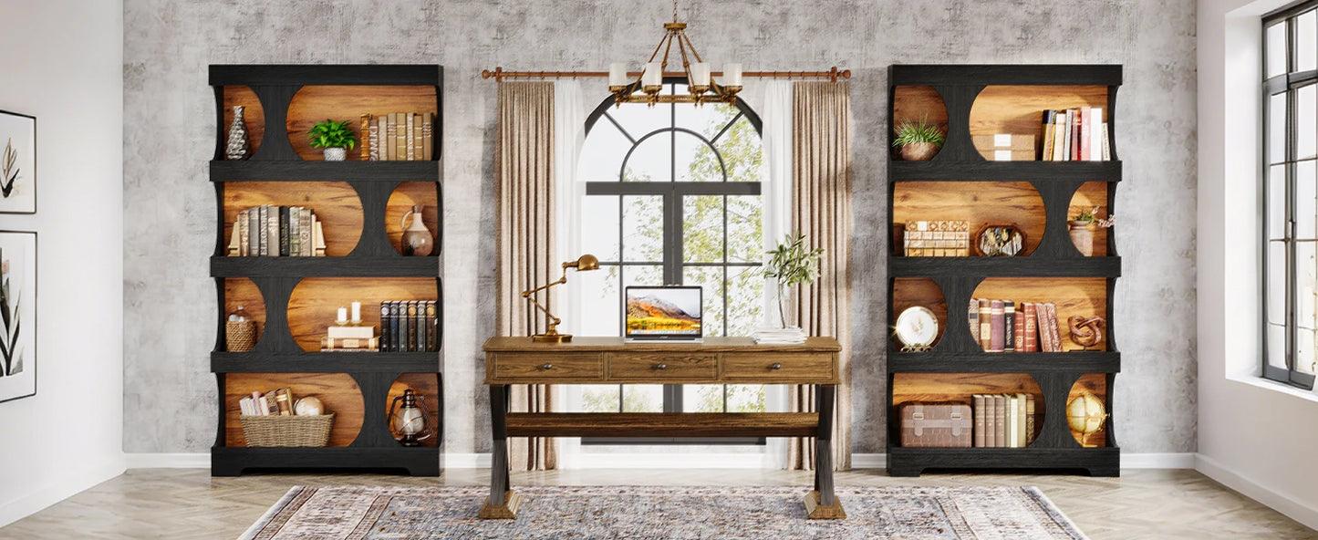 4 Tier Black Bookcase