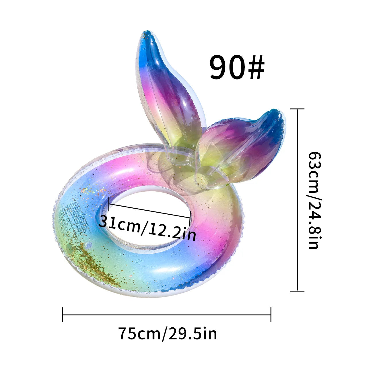 Rainbow Tail Thickened Pool Float