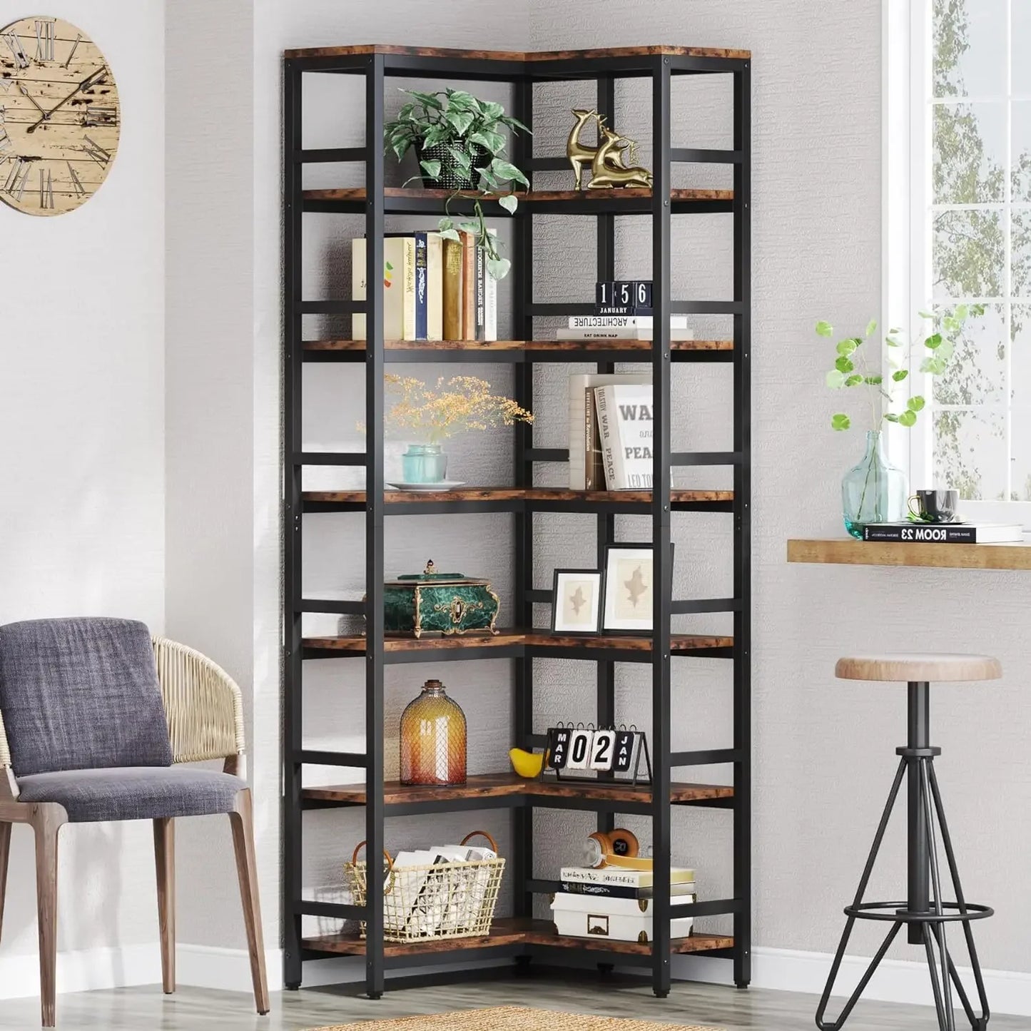 7‑Tier Corner Bookcase