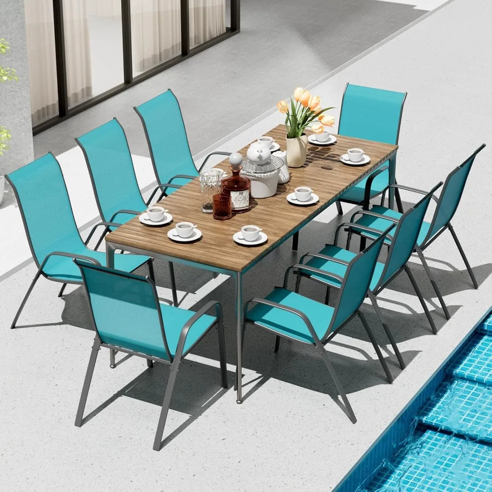 Stackable Patio Dining Chairs Set