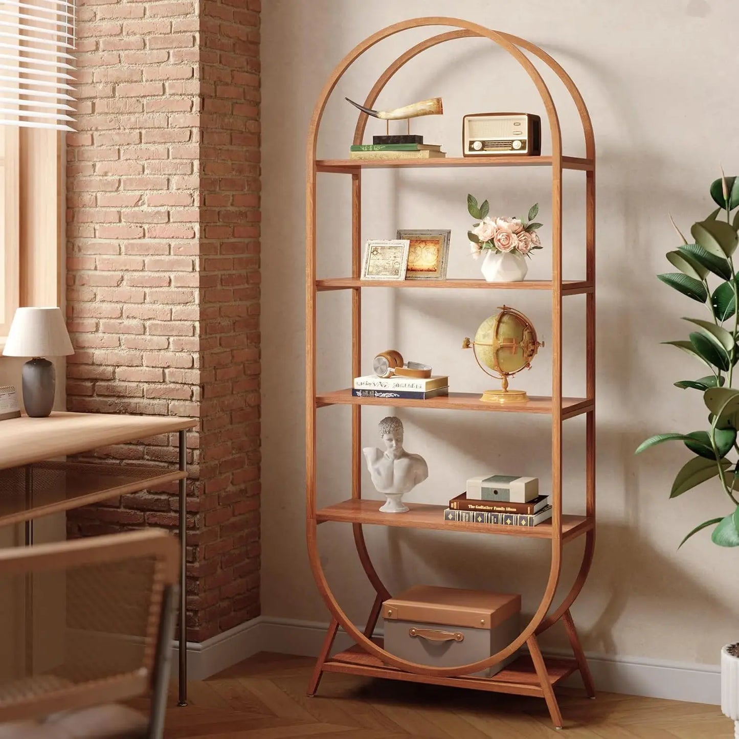 Arched 5‑Tier Bookcase