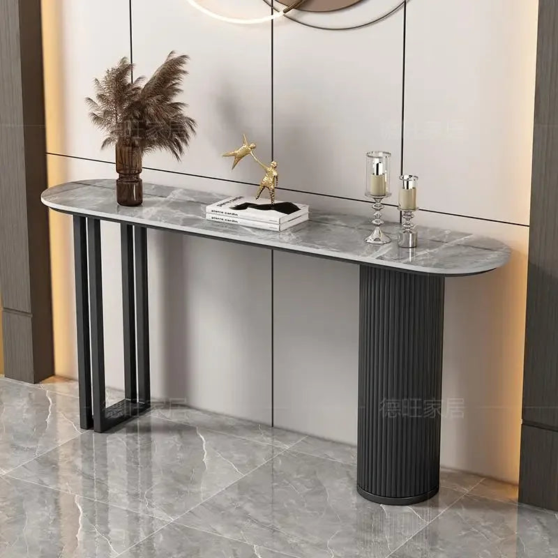 Nordic Midcentury Console Table – Modern Metal Entryway Table for Hallways and Living Room Luxury Décor