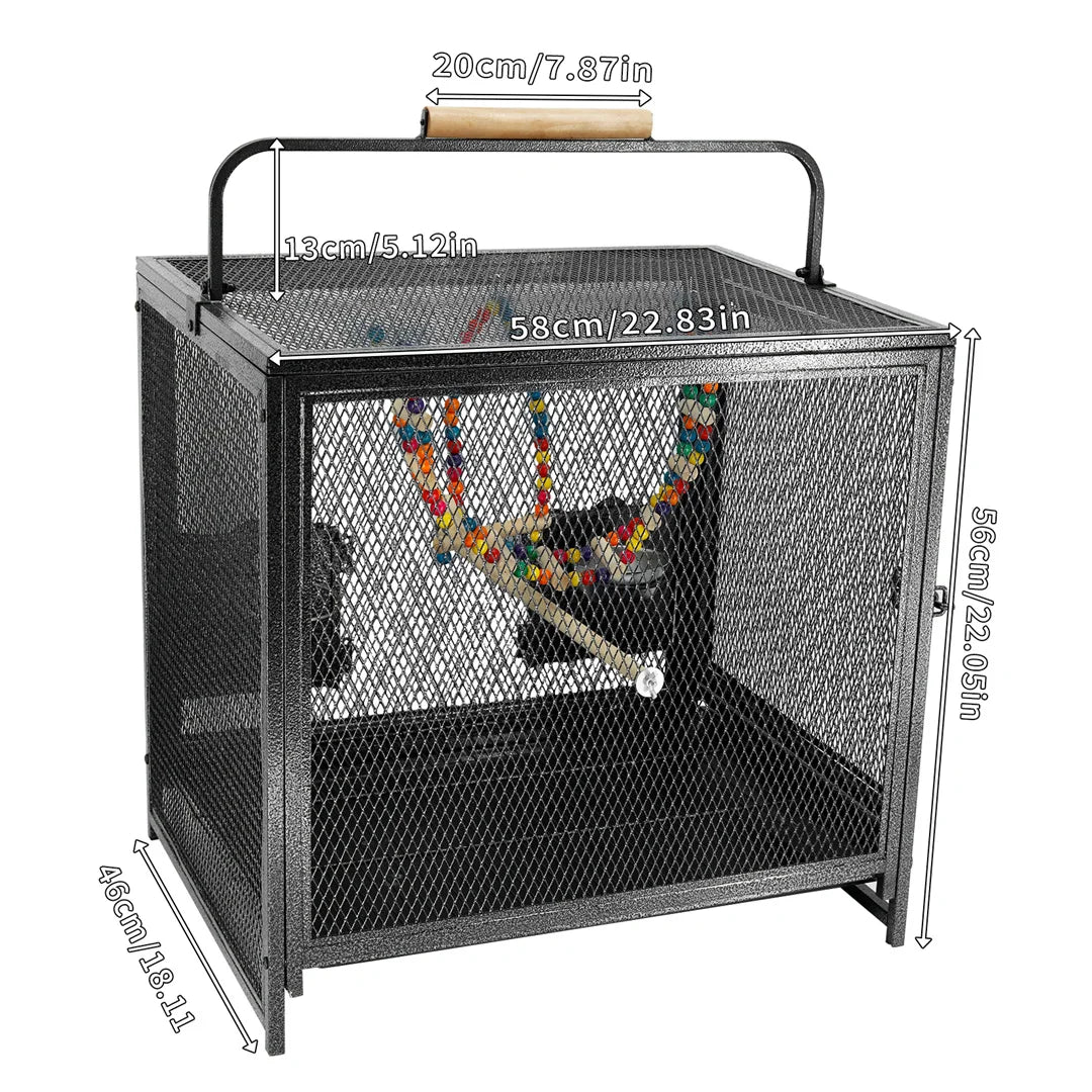 Portable Bird Cage with Hammock and Tray