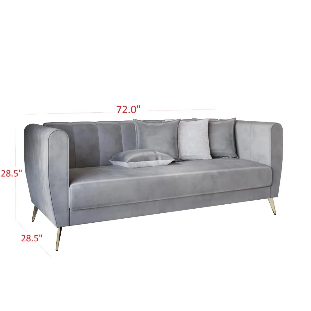 Velvet Flared Arm Sofa