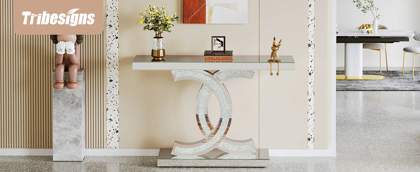 Gold Faux Marble Console