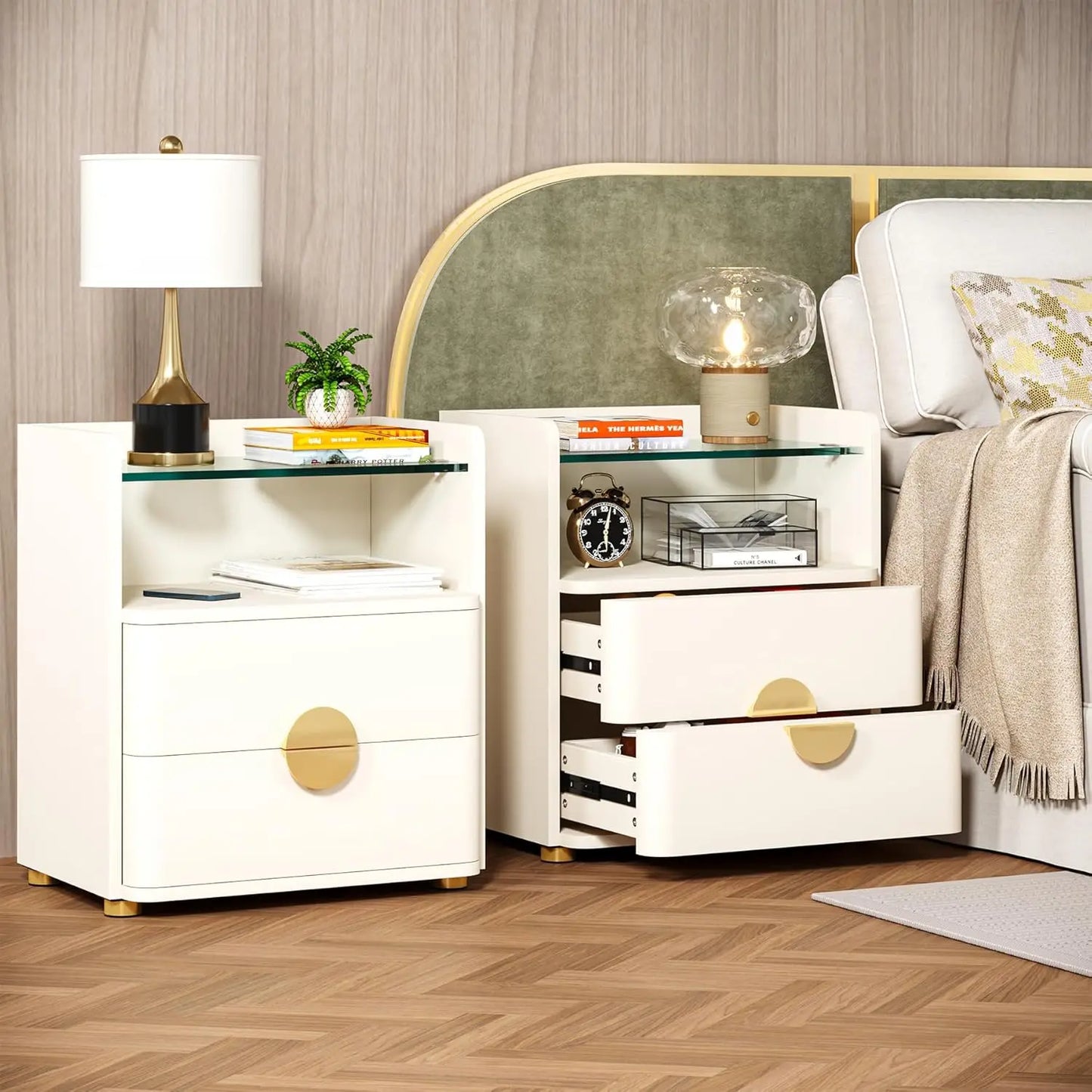 Modern White Nightstand