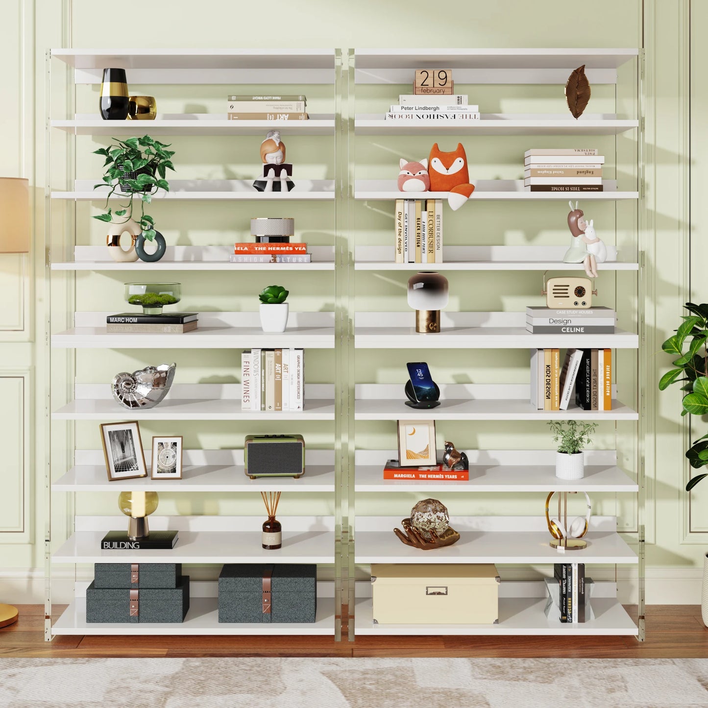 Acrylic 8-Tier Bookshelf