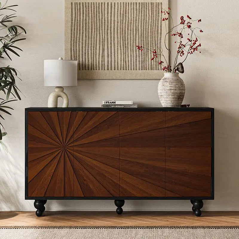 Retro Nordic Living Room Cabinet – Classic Glam Display & Storage Unit
