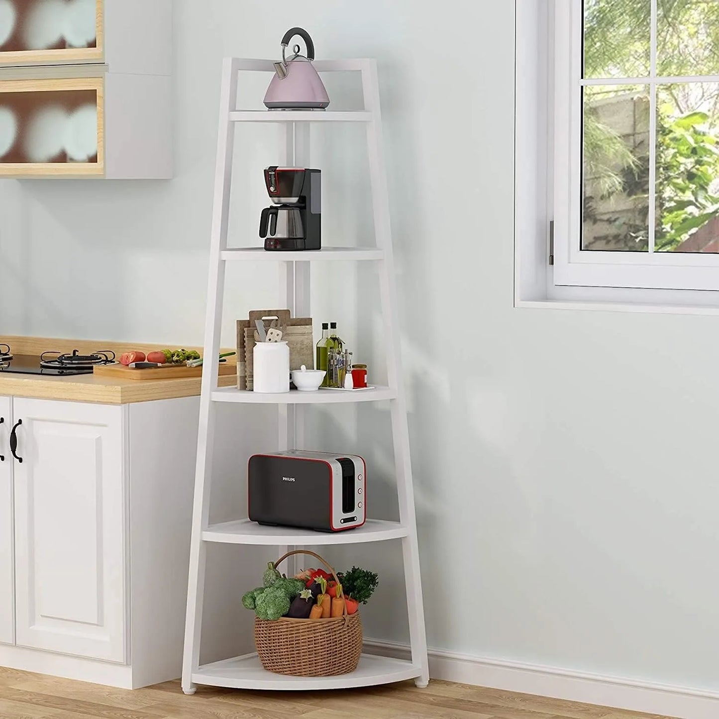 White Corner Bookcase