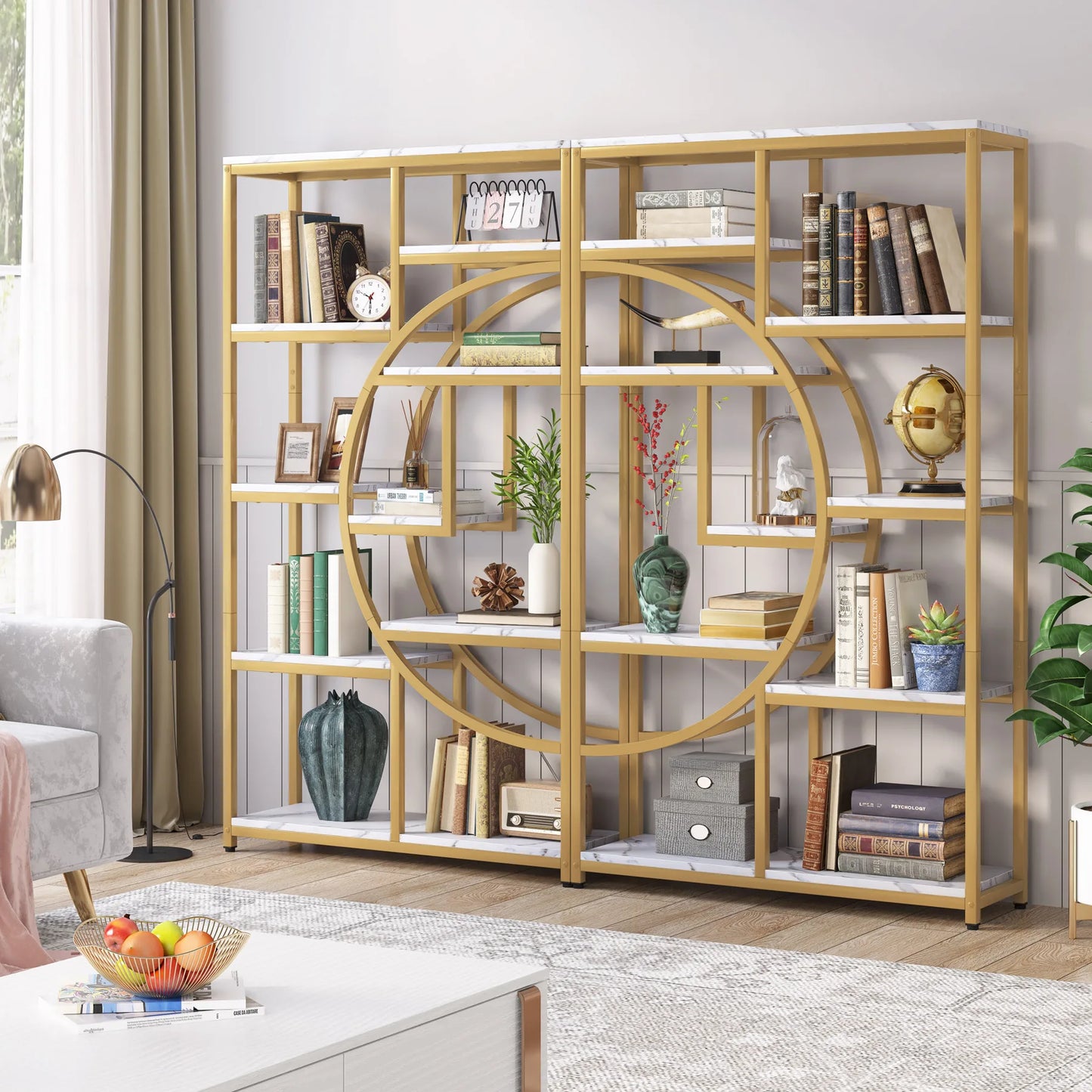 Gold Etagere Bookcase