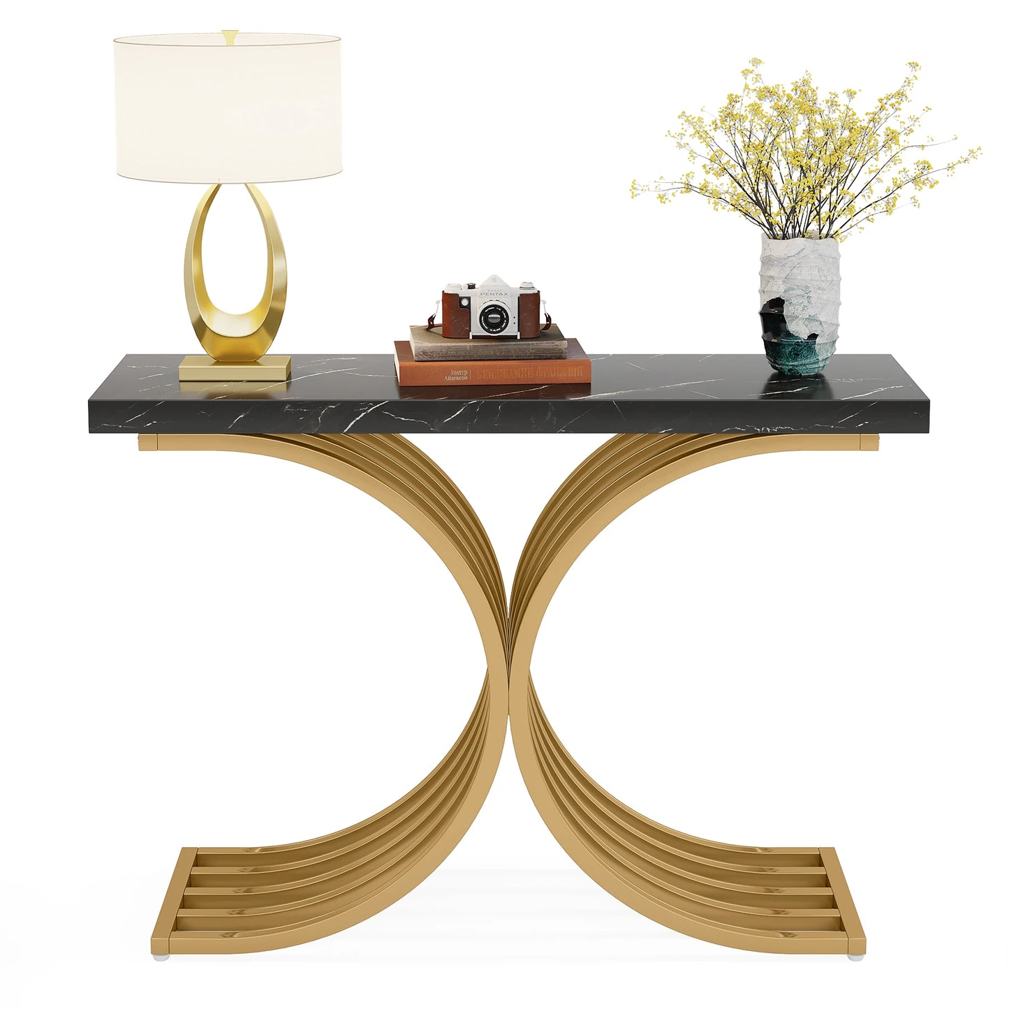 Gold Geometric Console