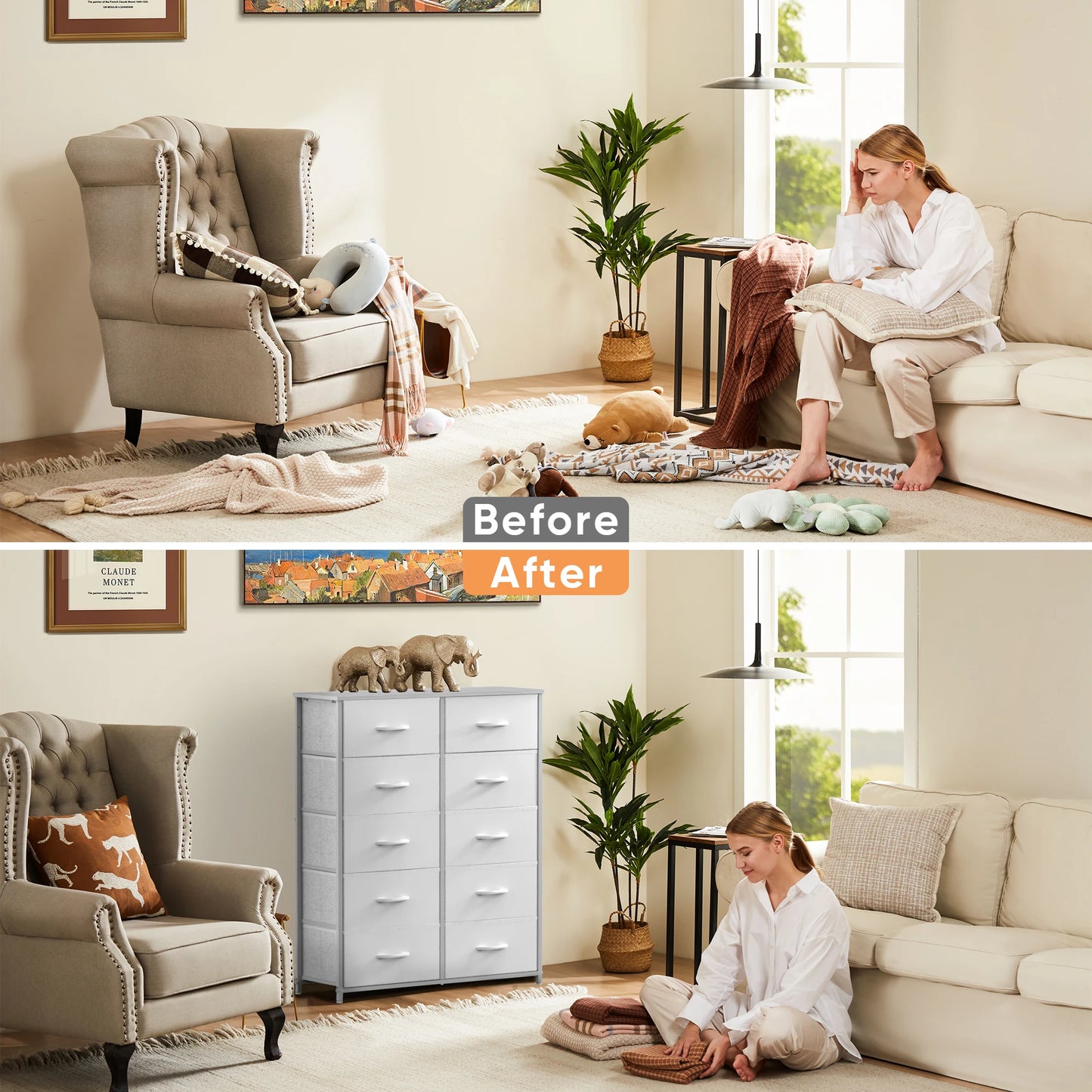 Wardrobe with Fabric Drawers (5/7/10 Drawers)