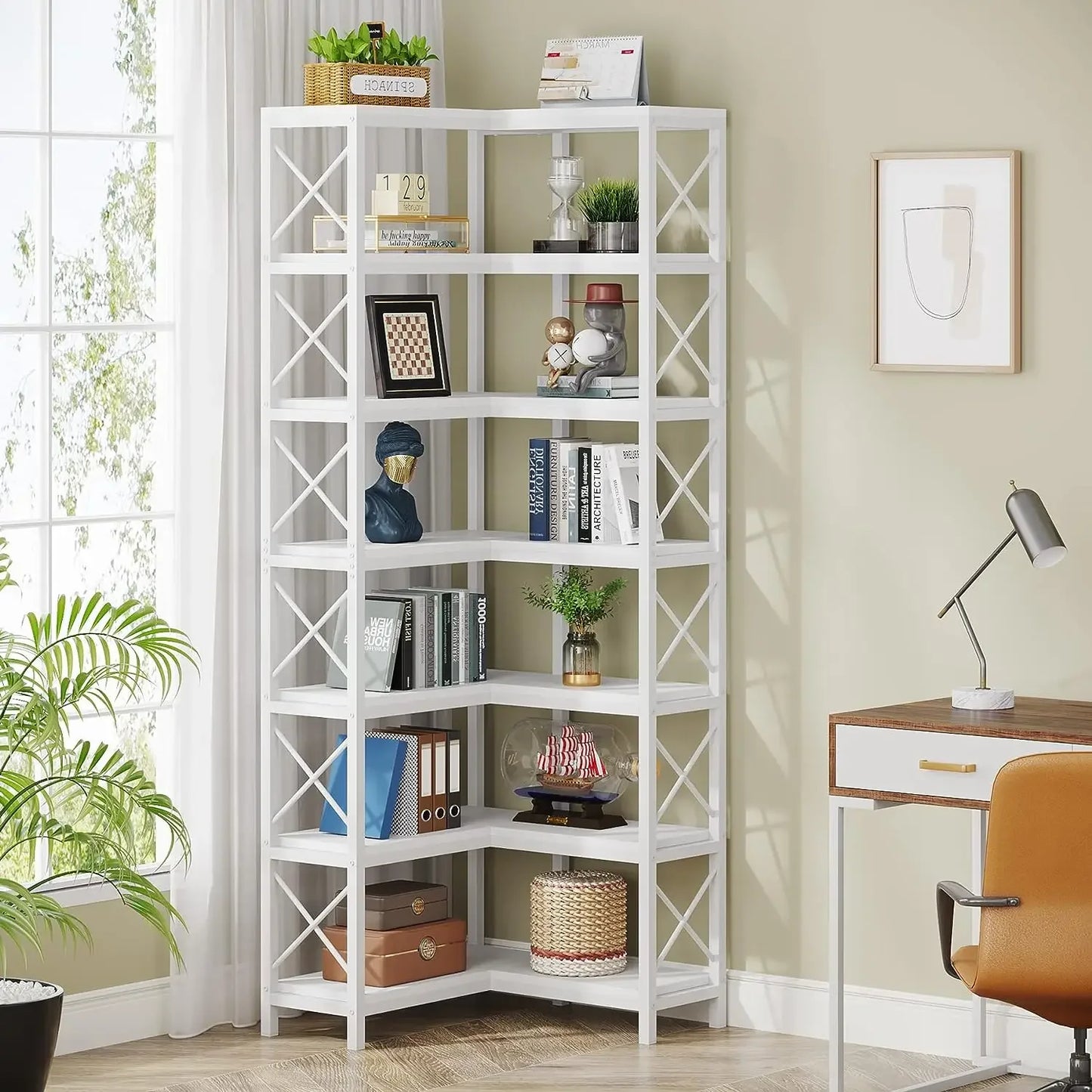 7‑Tier Corner Bookcase
