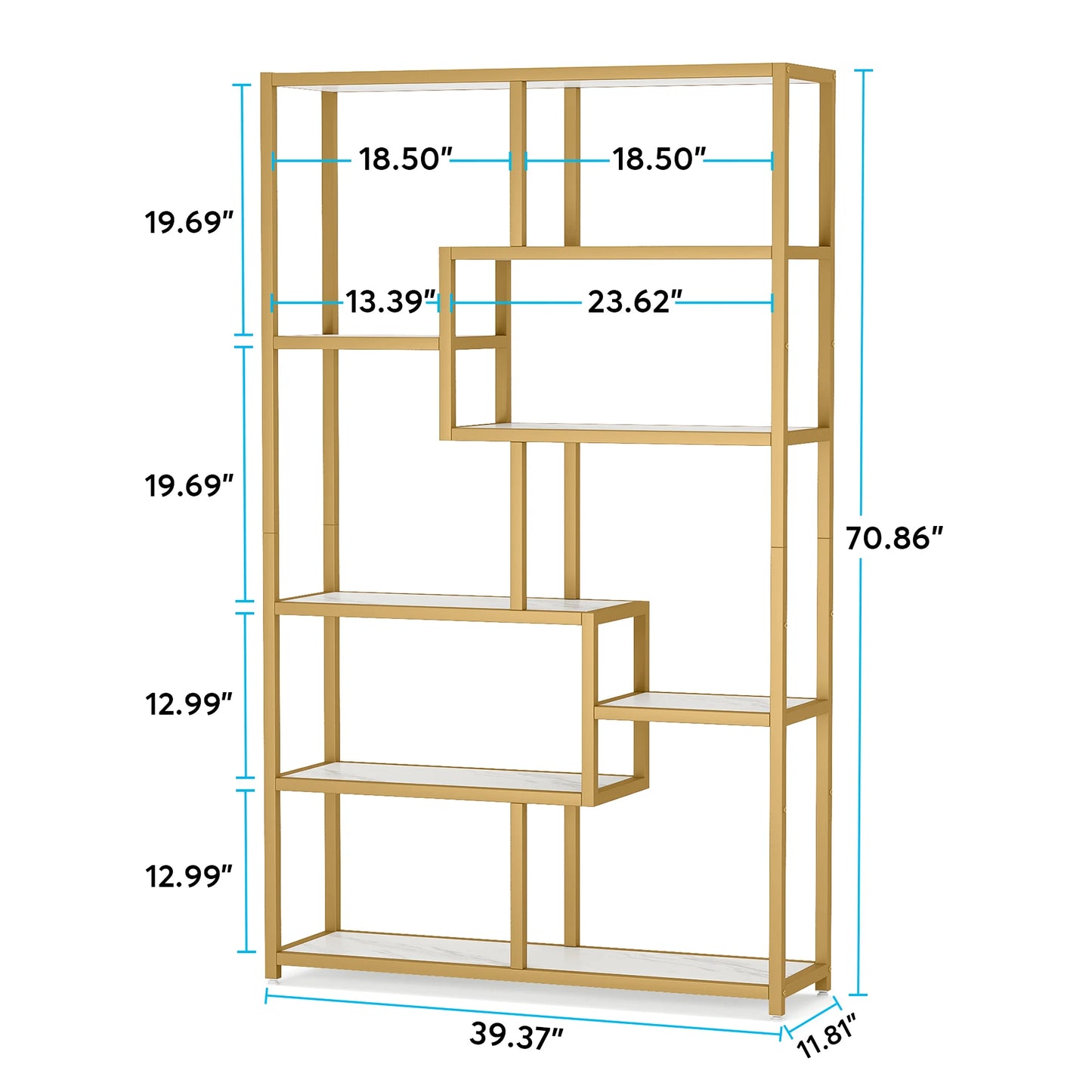 Gold Etagere Bookcase