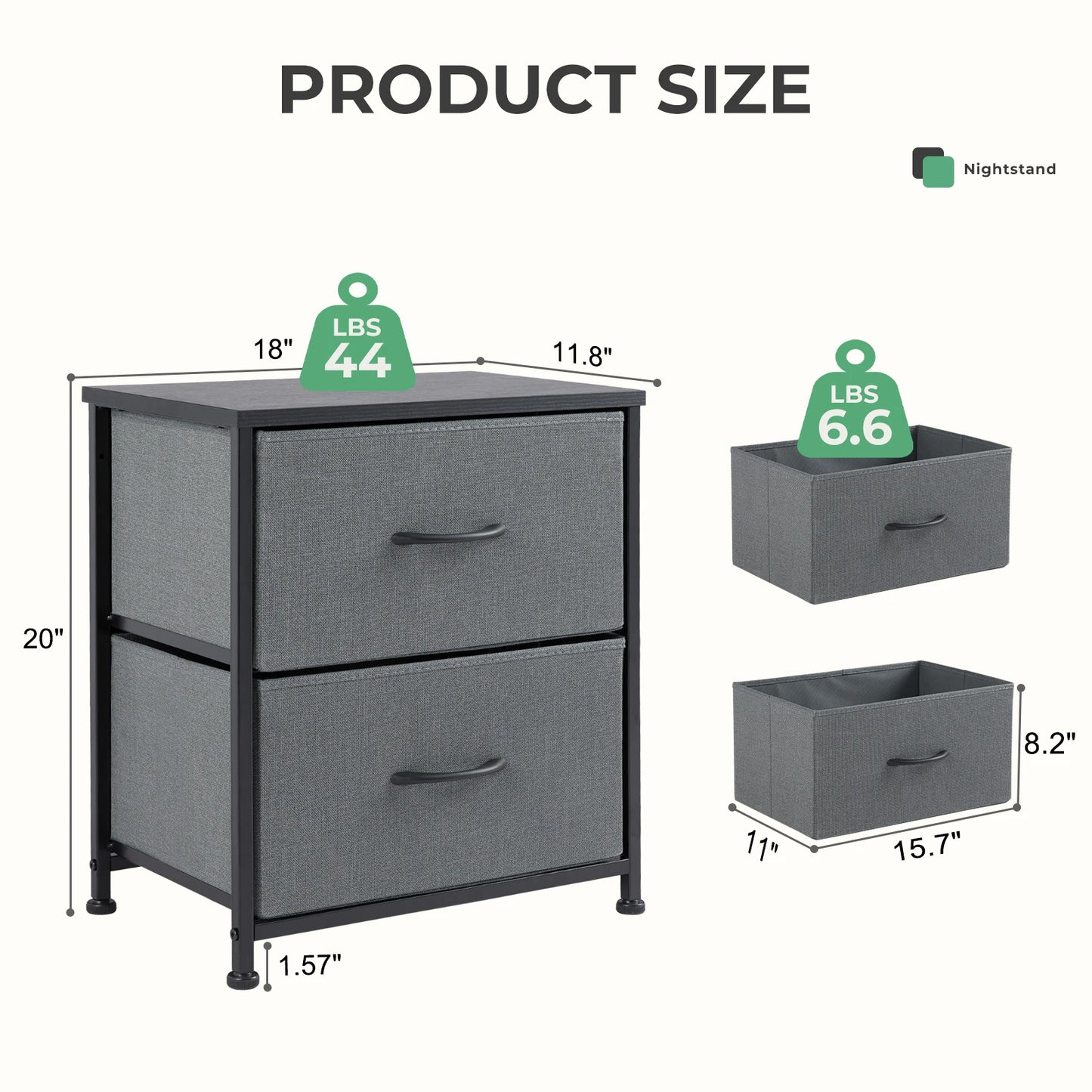 2-Drawer Living Room Cabinet