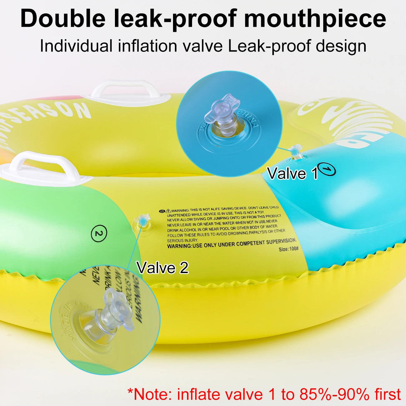 Vibrant Color Thickened Inflatable Swim Ring