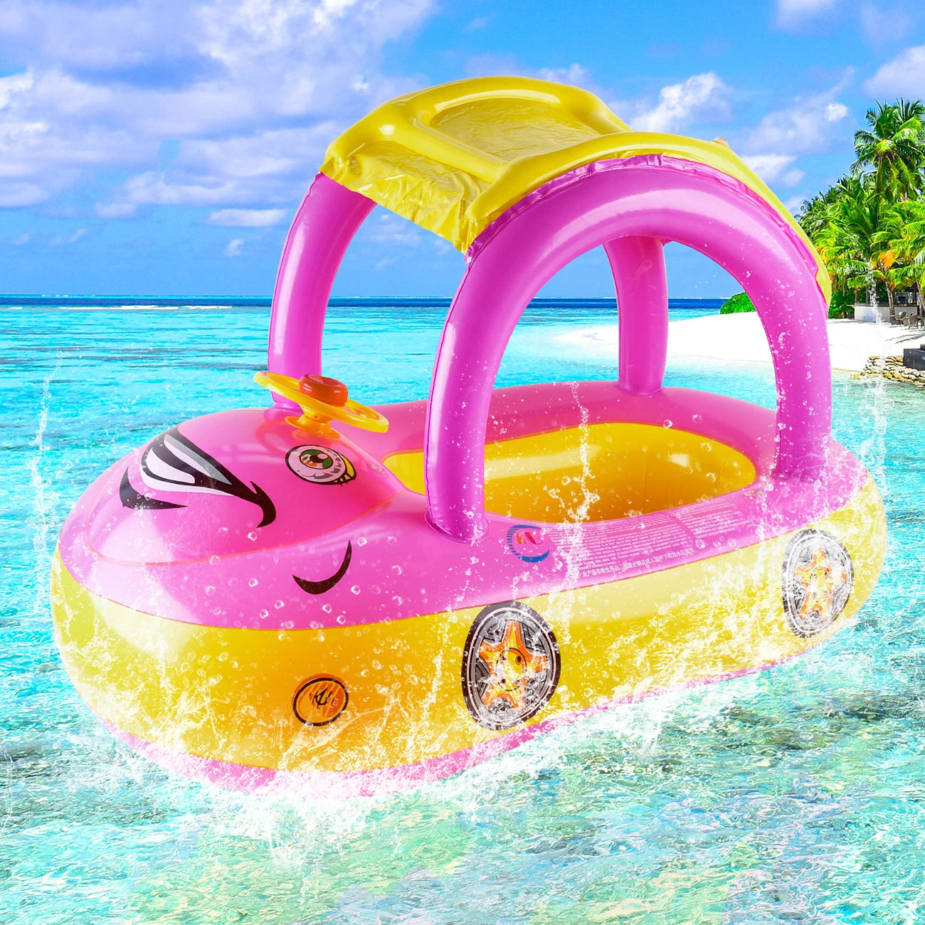Car-shaped swimming floats for children