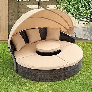 Rattan Round Daybed