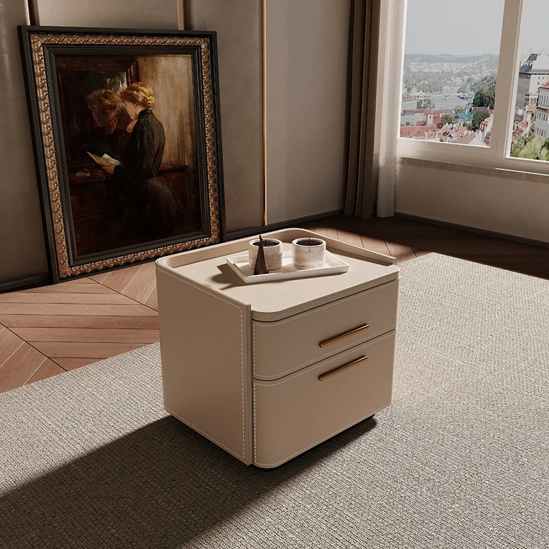 Luxury Storage Nightstand Aesthetic Simple Drawer Italian Bedside Table