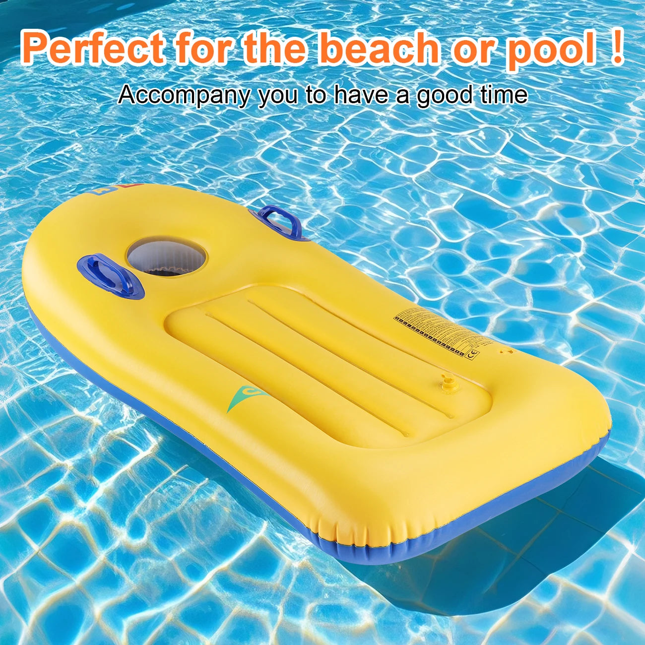 Thickened Yellow Surfboard with Safety Handle