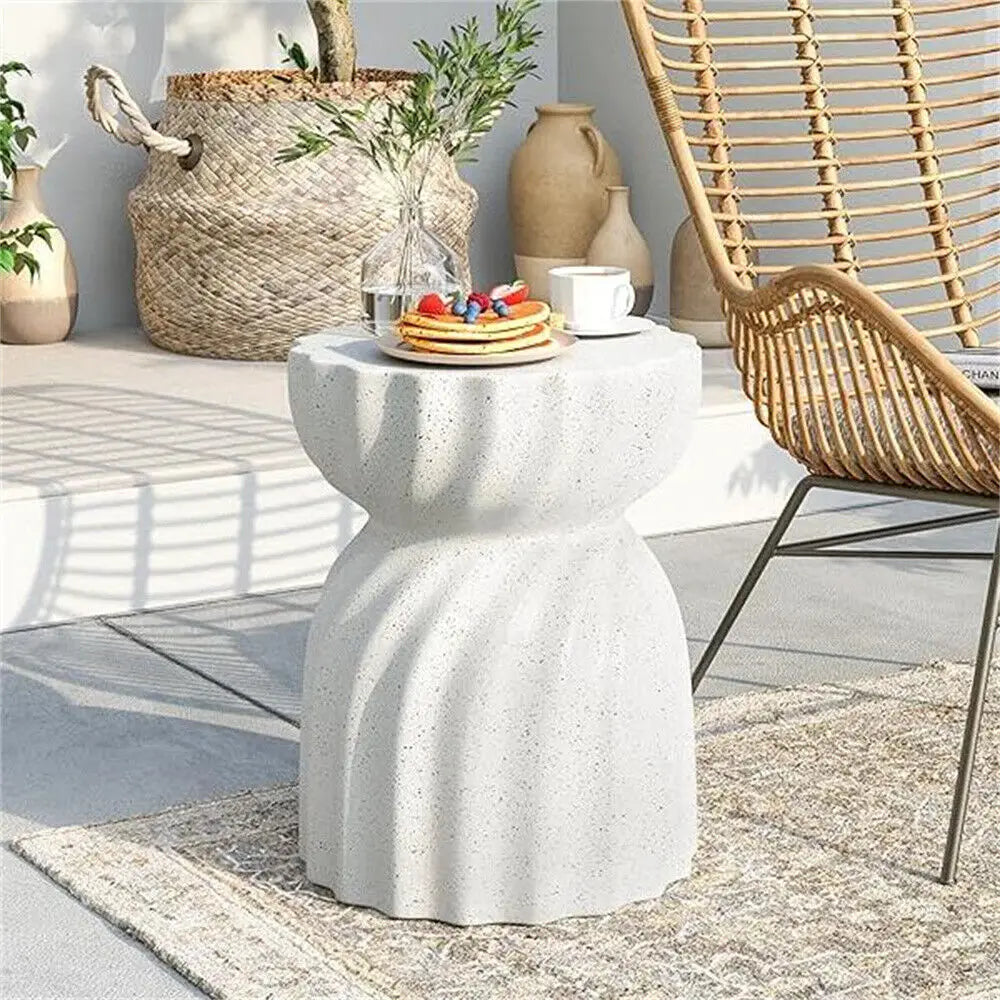 Hourglass Concrete Accent Side Table