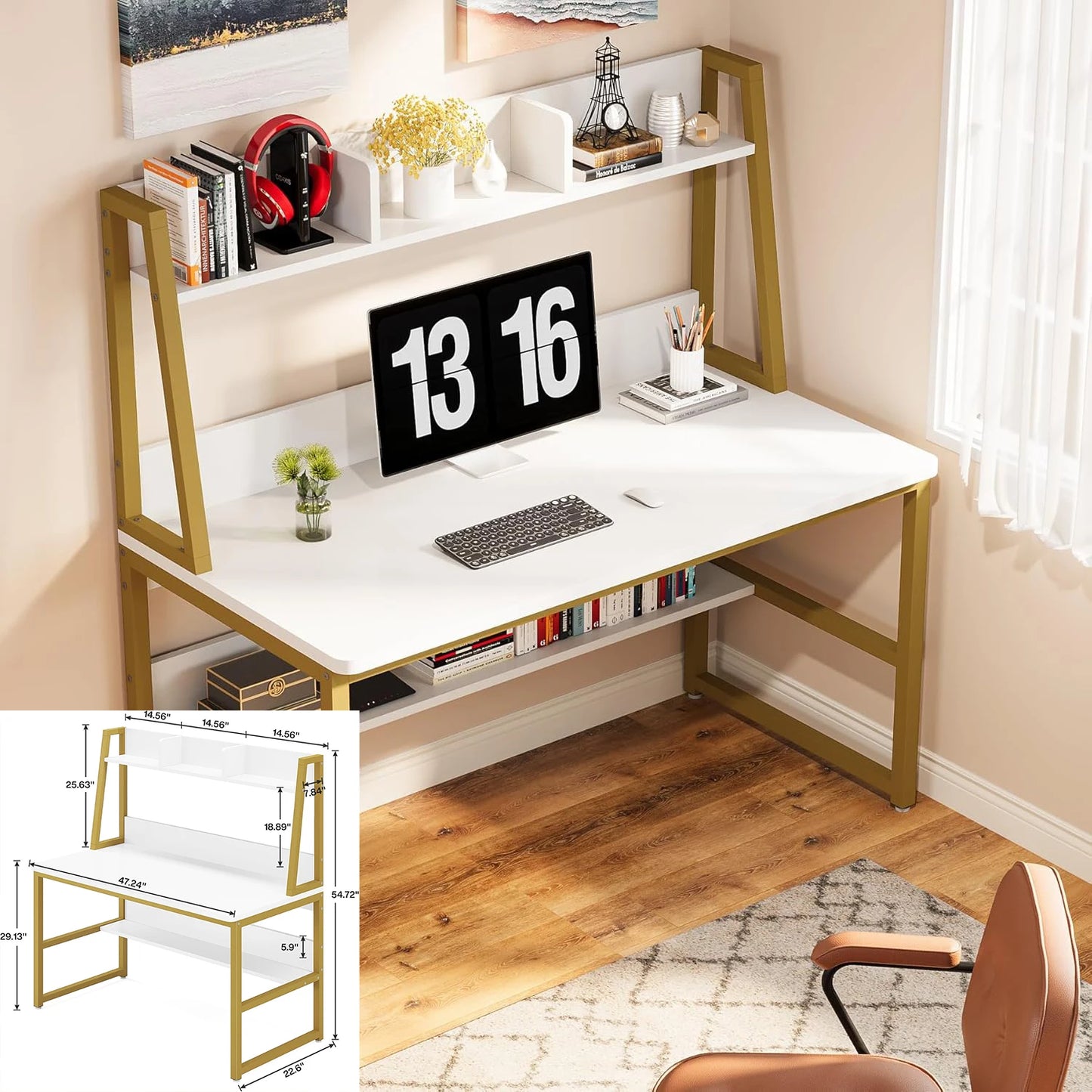 White Gold Computer Desk