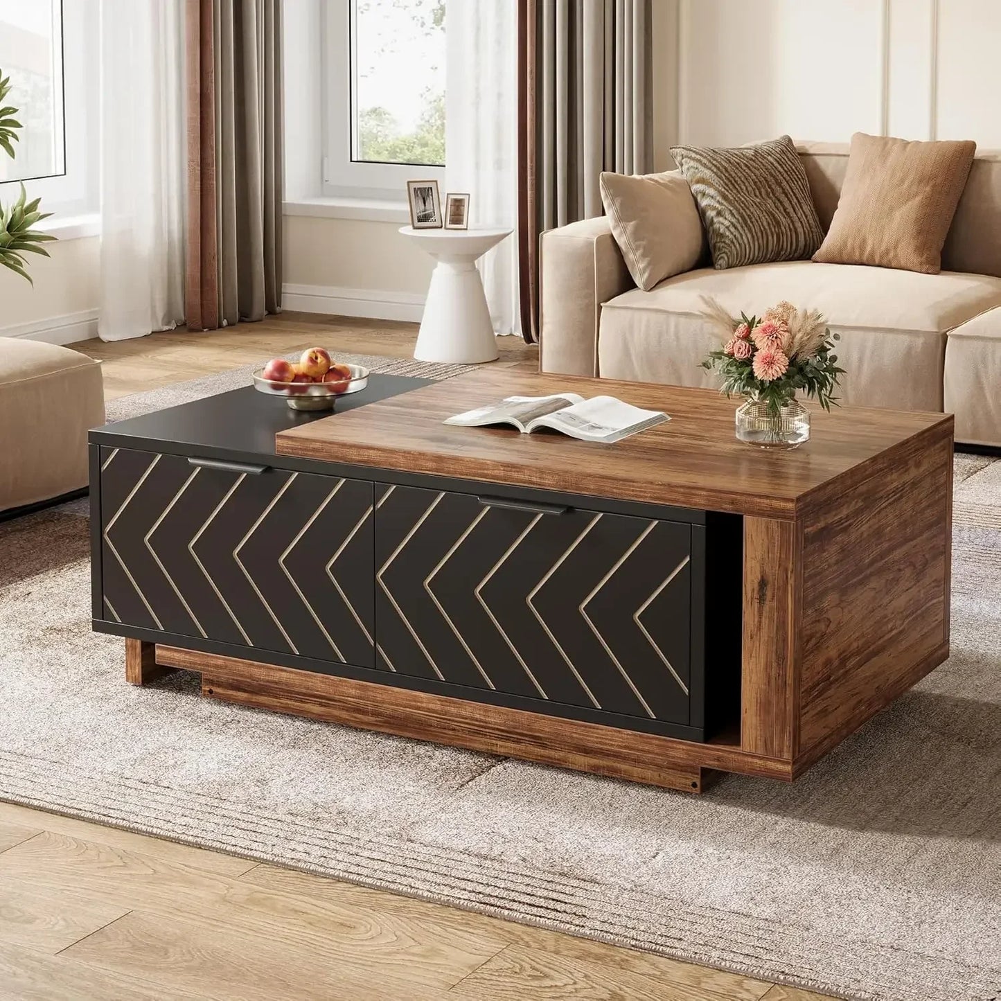 Extendable Dual‑Tone Coffee Table
