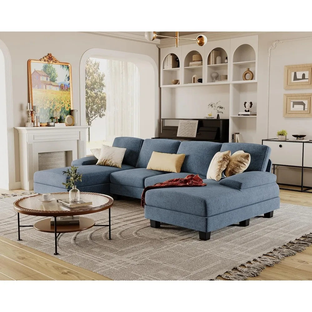 U‑Shaped Linen Sofa