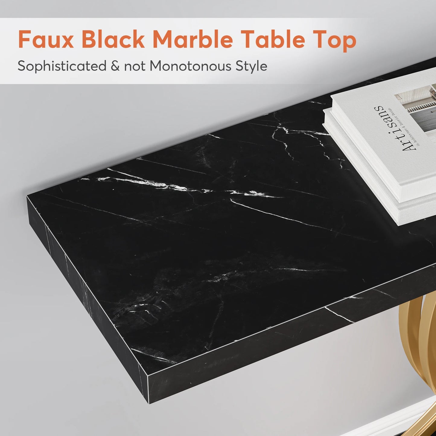 Gold Faux Marble Console