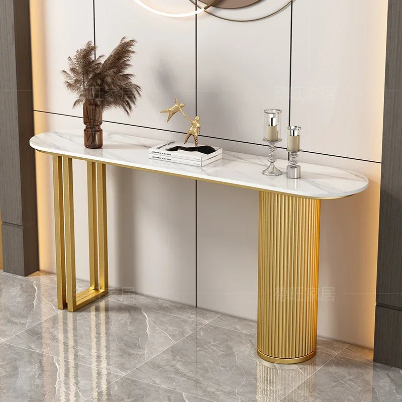 Nordic Midcentury Console Table – Modern Metal Entryway Table for Hallways and Living Room Luxury Décor