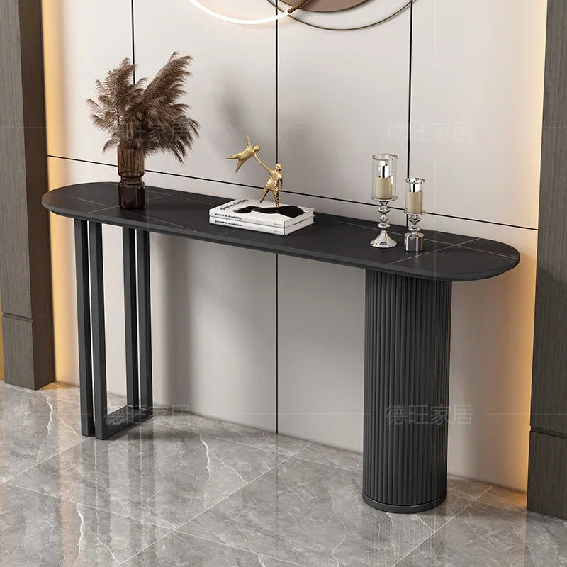 Nordic Midcentury Console Table – Modern Metal Entryway Table for Hallways and Living Room Luxury Décor